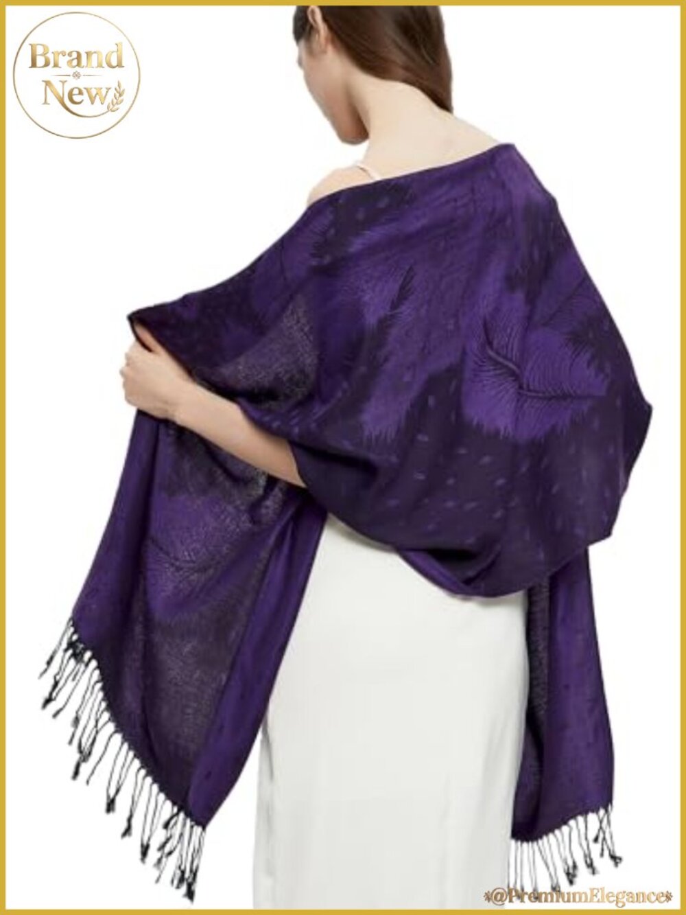 Pashmina Shawl Wrap Ethnic Paisley Two Tone Jacquard Scarf